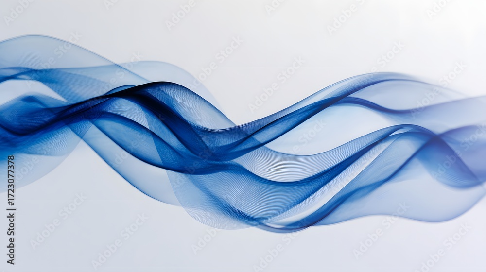 Naklejka premium Abstract flowing blue wave pattern on a light background