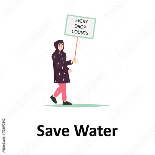 Save Water Vector Illustration Which can easily edit or modify