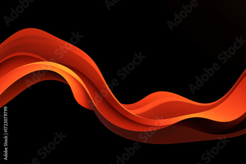 Dynamic Orange Waves Abstract Background