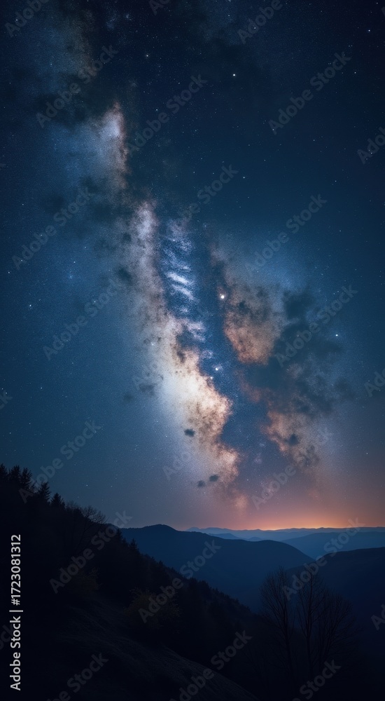 Fototapeta premium Milky in the sky with a tree in the foreground