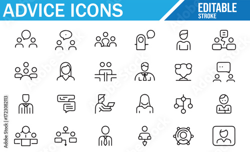 Professional Consulting Icons – Minimal Business Line Art