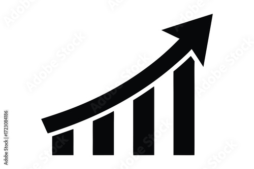 growth arrow icon silhouette vector illustration