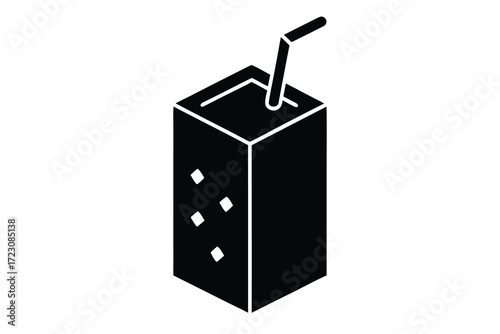juice box icon silhouette vector illustration