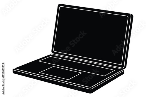laptop icon silhouette vector illustration