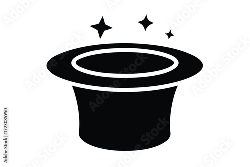 magician hat icon silhouette vector illustration
