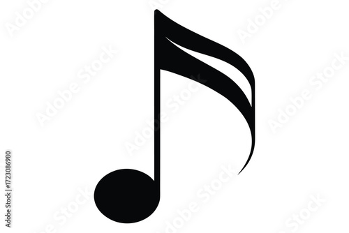 music note icon silhouette vector illustration