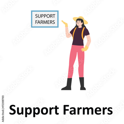 Support Farmers Vector Illustration Which can easily edit or modify