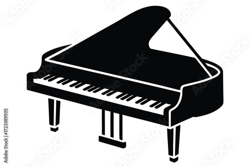 piano icon silhouette vector illustration