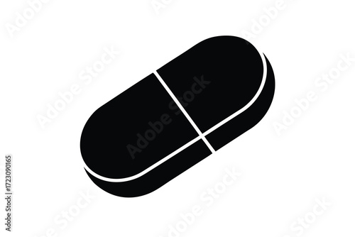 pill icon silhouette vector illustration
