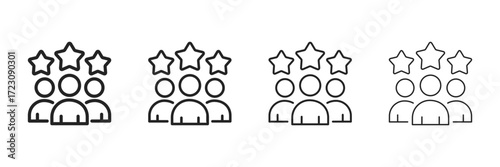 Customer Icon Set With Multiple Line Styles Vector Illustration.