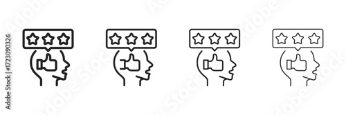 Experience Icon Set With Multiple Line Styles Vector Illustration.