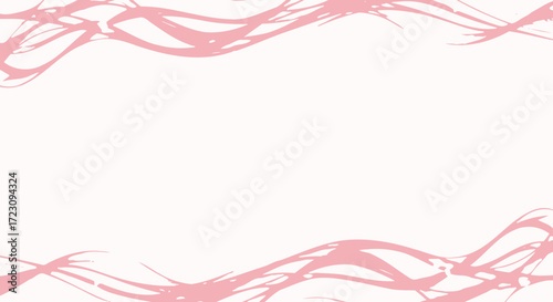 Elegant pink ribbon waves create a stunning modern frame for invitations, announcements, or graphic designs with a fresh, vibrant feel