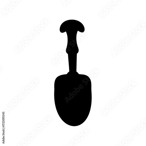 Simple Silhouette of a Hand Trowel Tool Used for Gardening Purposes