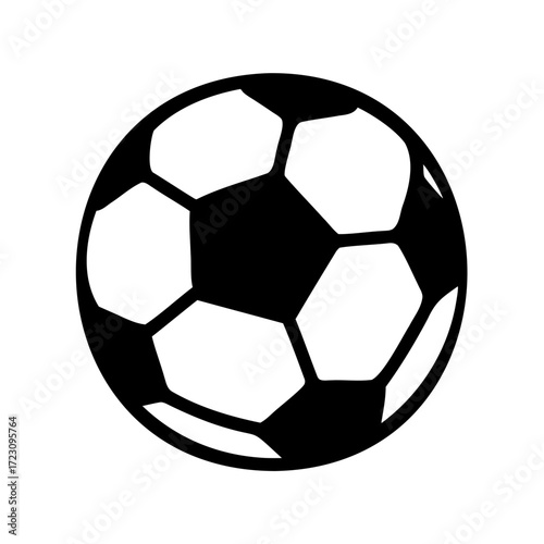 Simple illustration of a black and white soccer ball for sport fans