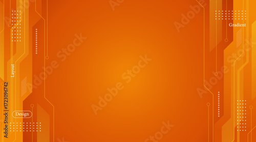 Abstract futuristic digital orange line technology background. Suitable for banner and poster background designs