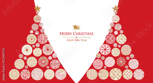 Elegant Christmas greetings with stylish ornament trees and golden accents for festive holiday designs that bring seasonal cheer and warmth