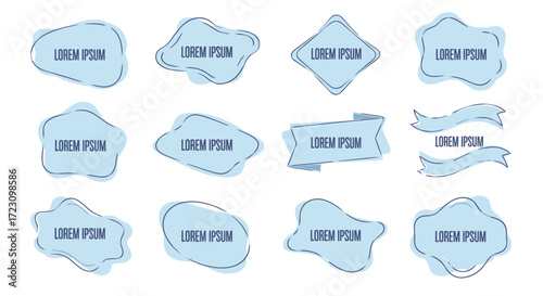 Modern light blue blob shapes create professional callouts and text placeholders for dynamic websites and vibrant presentations