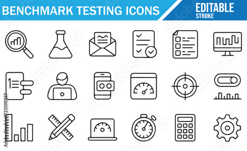 AB Testing and Measurement Icons – Editable Stroke Bundle