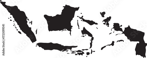 Indonesia map silhouette graphic country shape geographic outline island nation archipelago
