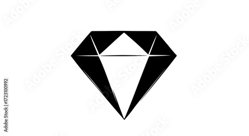 Elegant black diamond illustration, perfect for luxury branding, jewelry design, and sophisticated marketing materials