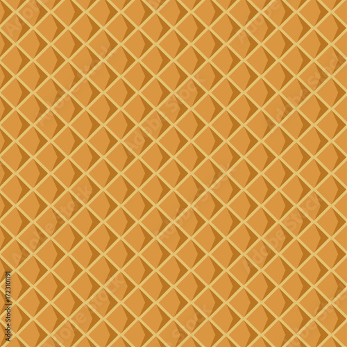 Waffle Cone Seamless Vector Pattern. Perfect for ice cream themes, dessert backgrounds, packaging, wrapping paper