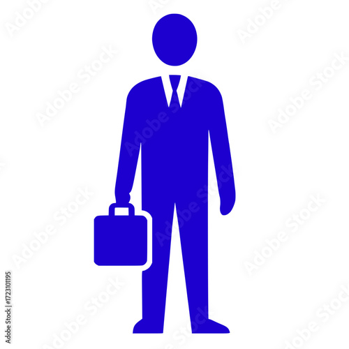 Business Figure Icon: A simple yet bold icon depicts a professional individual, with a briefcase, ready to represent the concepts of work, career, and business.
