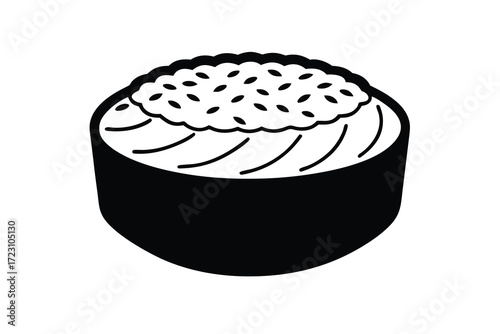 sushi icon silhouette vector illustration