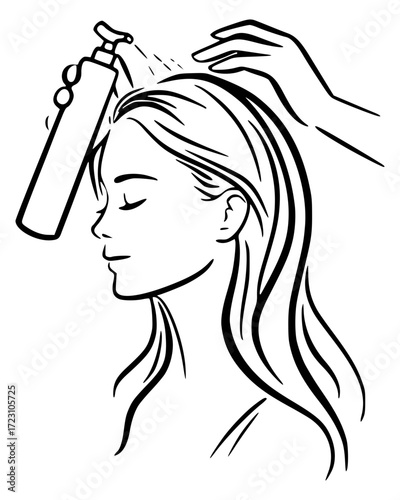 Girl with hair care