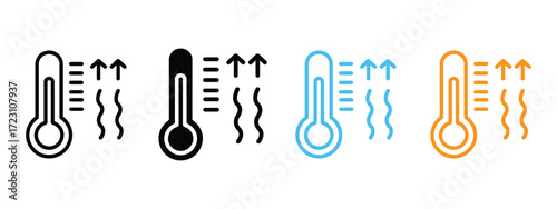 Heat Icon Set Warmth and Temperature icon vector. weather updates and climate change awareness campaigns symbol. vector illustration.