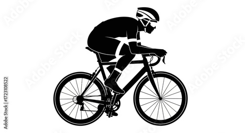 Silhouette of a cyclist riding a racing bike perfect for sport and healthy lifestyle visuals