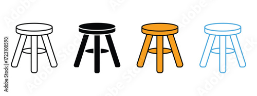 Round stool icon vector. Modern stool design symbol. vector illustration.