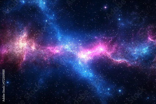 Wallpaper Mural Azure Violet Realms Cosmic Scenery with Nebular Clouds and Glowing Orbs in the Astral Plane Torontodigital.ca