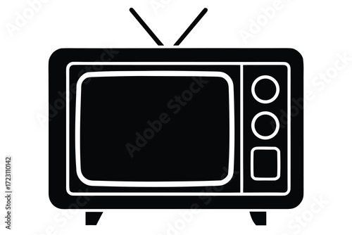 tv icon silhouette vector illustration