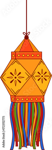 vector illustration of hanging kandil for diwali festival decoration