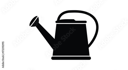 Simple black watering can icon design minimalistic illustration silhouette