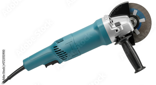 Isolated angle grinder tool for construction work or grinding steel with cut off wheel