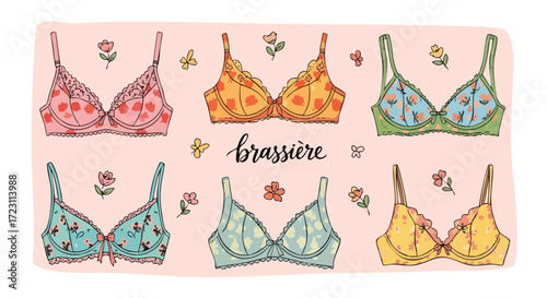 Delicate floral bralettes for a touch of feminine charm, available in a range of pretty colors and designs, perfect for adding a spring vibe