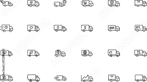 Delivery Truck Icon Vector for Shipping and Transport