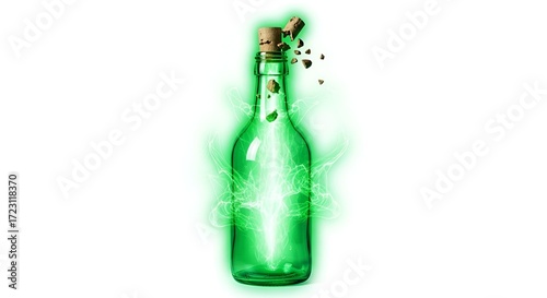 Glowing Green Potion Bottle Mystical Elixir Unleashed