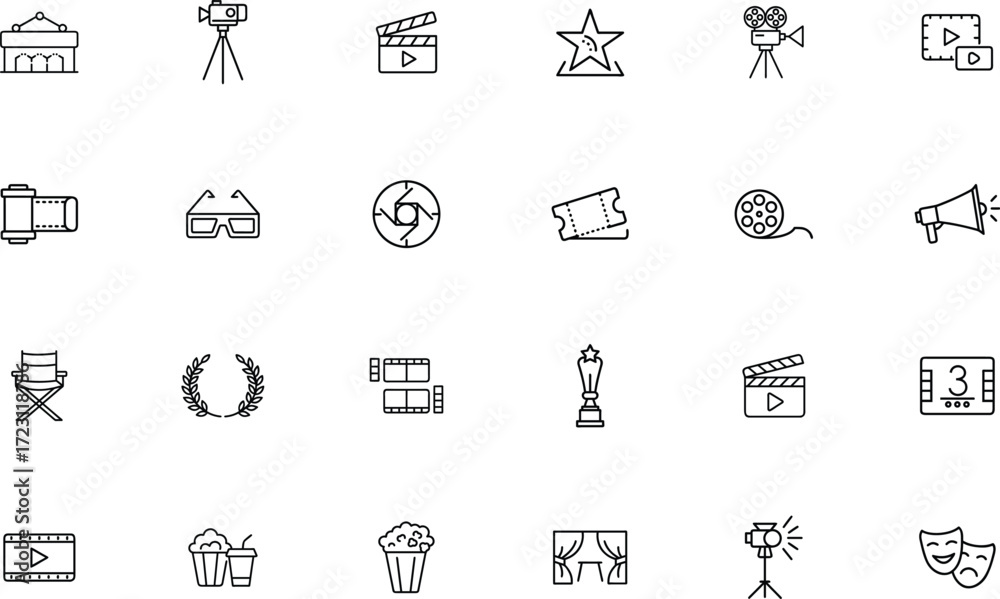 Fototapeta premium Film Icon Vector for Cinema and Entertainment Industry