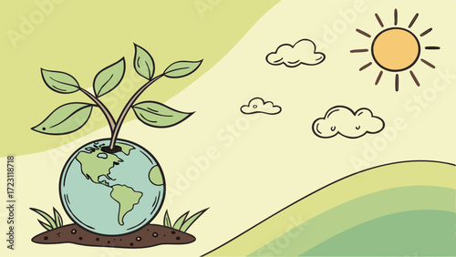 Tree Growing from Earth