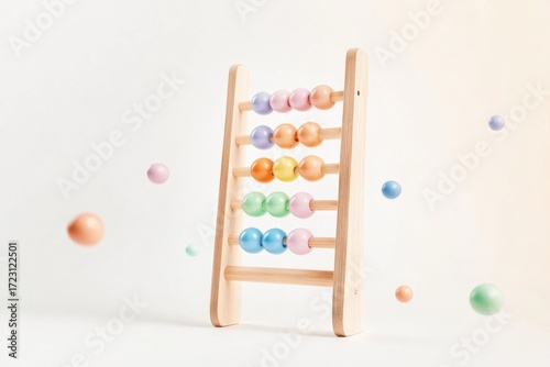 Bright wooden abacus for interactive learning and early childhood education
