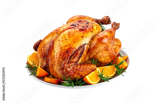 Thanksgiving Roasted Turkey Isolated on Transparent PNG