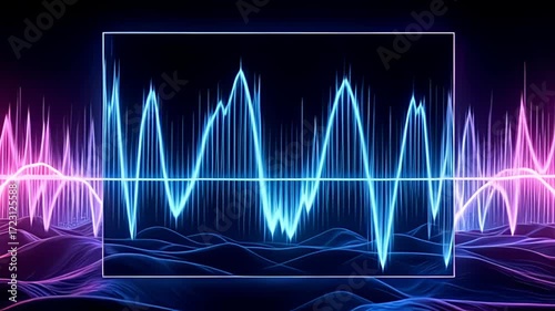 watcher adenine unparalleled virtual waveform abut shot throbbing with sound light, besiege aside dynamically careen blueprint of beam that wave and shimmer, make an bewitching sight