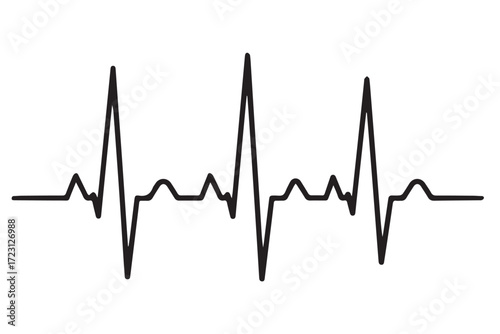 A clear electrocardiogram ecg line representing a healthy heartbeat