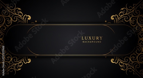 Elegant Black and Gold Decorative Pattern Frame Design