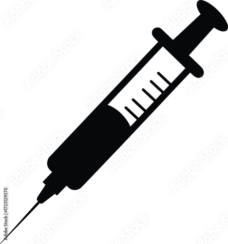 Medical Syringe Icon with Needle healthcare injection