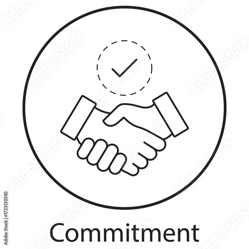 Commitment Icon, Power of Commitment, Building Success through Dedication, Commitment as the Key to Growth, Staying True to Promises, vector