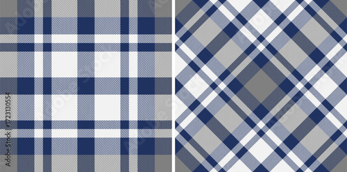 Vector pattern textile of plaid tartan texture with a check fabric background seamless. Set in stylish colors. Geometric unique identity design.