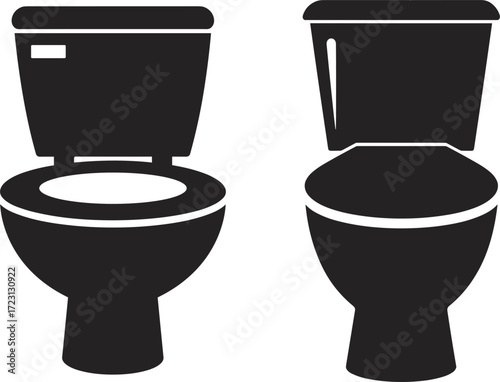 Toilet Icon Set Two Different Designs bathroom lavatory
